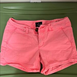 American Eagle Outfitters Pink Jean Shorts with Rolled Hems
